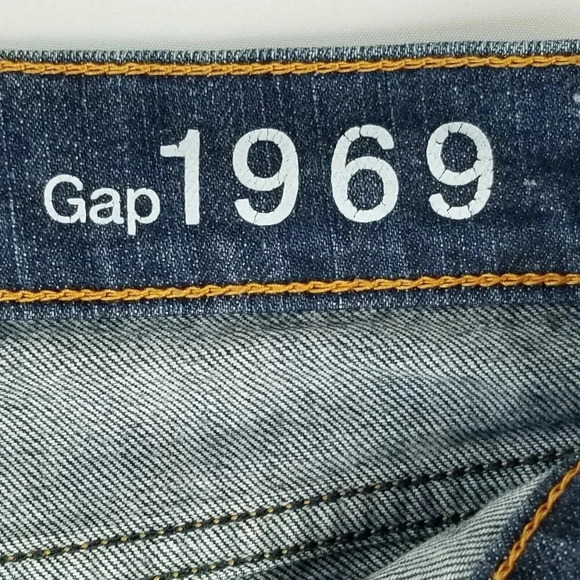 Gap 1969 26/2R Legging Women's Blue Denim Raw Hem/Slit Jeans Size 26X29 - Picture 6 of 11